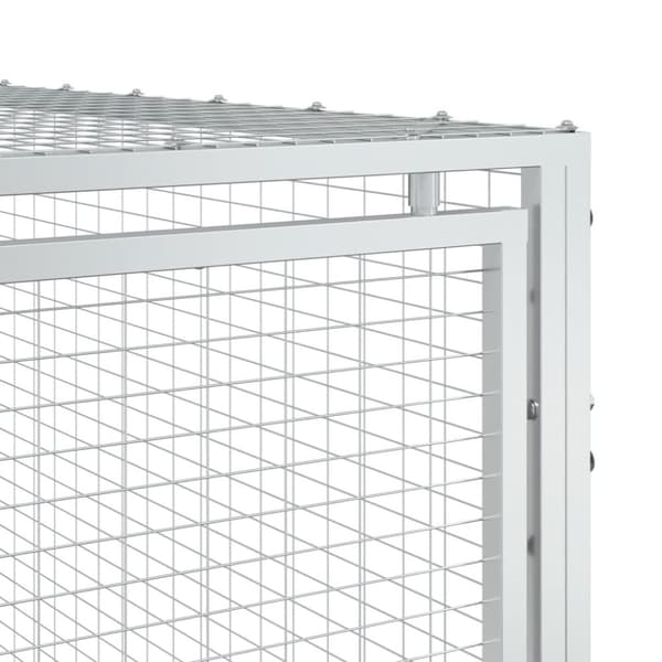 hundehus m. løbegård 153x396x110 cm galvaniseret stål antracit