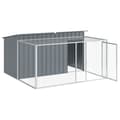 Miniatyrbillede 4 af 9: hundehus m. løbegård 197x194x110 cm galvaniseret stål antracit