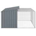 Miniatyrbillede 6 af 9: hundehus m. løbegård 197x194x110 cm galvaniseret stål antracit