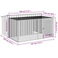 Miniatyrbillede 9 af 9: hundehus m. løbegård 197x194x110 cm galvaniseret stål antracit