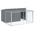 Miniatyrbillede 2 af 9: hundehus m. løbegård 197x194x110 cm galvaniseret stål antracit