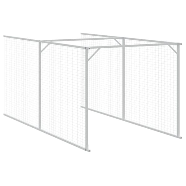 hundehus med tag 117x1017x123 cm galvaniseret stål antracitgrå