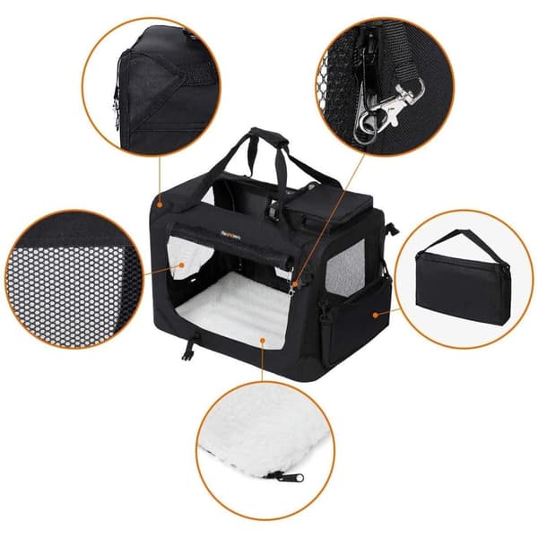 Rootz Transport Box - Hunde Box - Transport Taske - Foldbar Cat Box - Sort