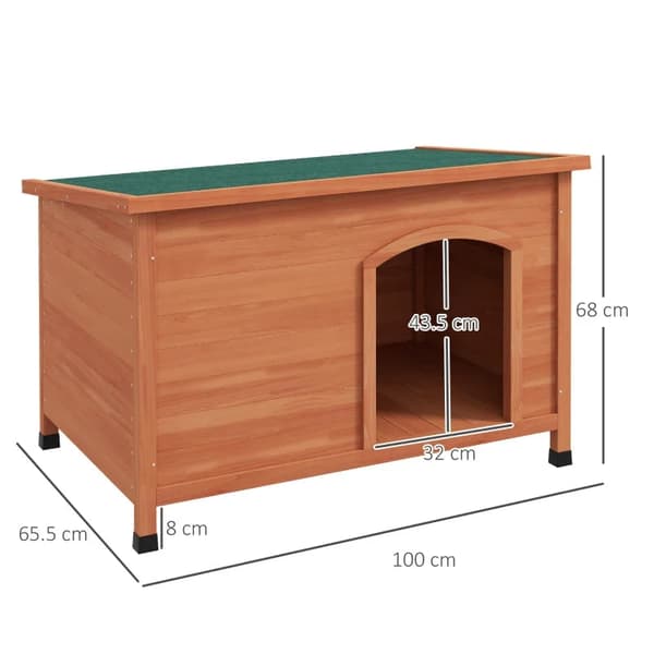 Rootz-koirakodit - Puinen koirakennel - Toimiva koirankoti - Jaettu 3 osaan - Kuusen puurunko - Oranssi - 100L x 65,5W x 68K cm