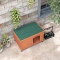 Pikkukuva 6 / 7: Rootz-koirakodit - Puinen koirakennel - Toimiva koirankoti - Jaettu 3 osaan - Kuusen puurunko - Oranssi - 100L x 65,5W x 68K cm