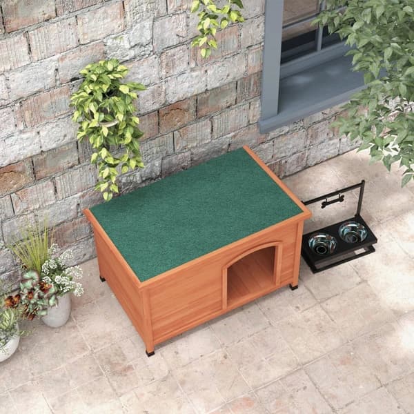 Rootz-koirakodit - Puinen koirakennel - Toimiva koirankoti - Jaettu 3 osaan - Kuusen puurunko - Oranssi - 100L x 65,5W x 68K cm