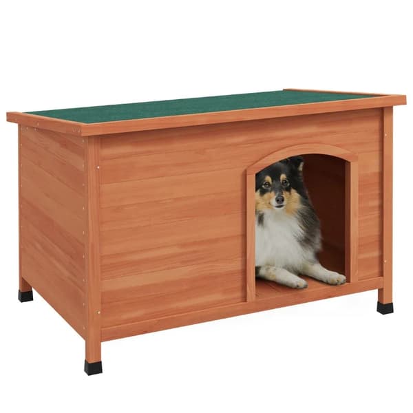 Rootz-koirakodit - Puinen koirakennel - Toimiva koirankoti - Jaettu 3 osaan - Kuusen puurunko - Oranssi - 100L x 65,5W x 68K cm