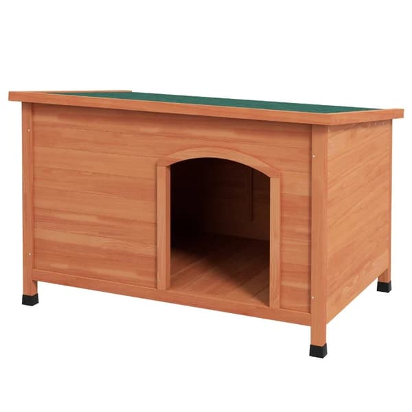 Rootz Hundehuse - Træhundekennel - Funktionelt hundehus - Opdelt i 3 dele - Grantræramme - Orange - 100L x 65,5W x 68H cm