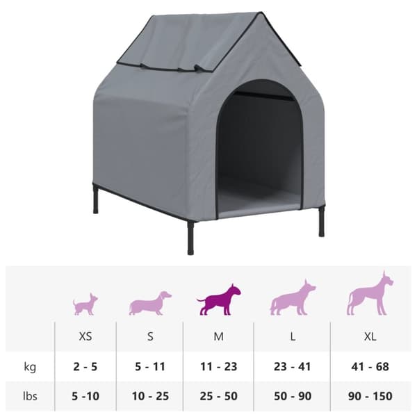 vidaXL Hundkoja antracit oxfordtyg och stål