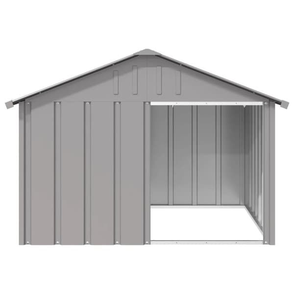 vidaXL hundehus 116,5x103x81,5 cm galvaniseret stål grå -  Hundehuse
