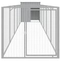 Miniatyrbillede 4 af 9: vidaXL hundehus med løbegård 110x609x110 cm galvaniseret stål lysegrå -  Hundehuse
