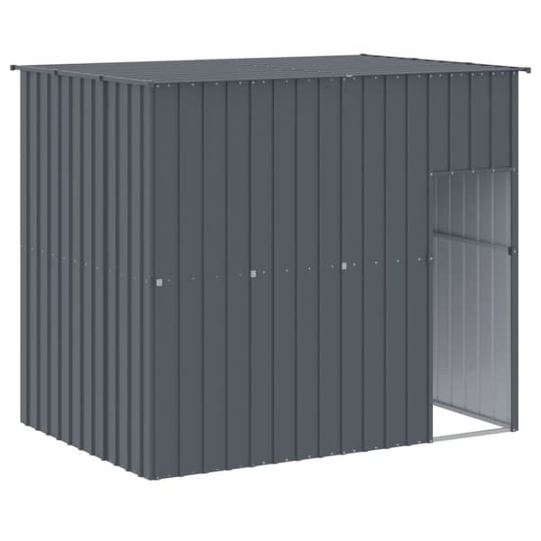 vidaXL hundehus med tag 214x153x181 cm galvaniseret stål antracitgrå - Hundehuse