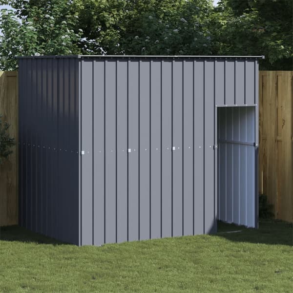 vidaXL hundehus med tag 214x153x181 cm galvaniseret stål antracitgrå -  Hundehuse
