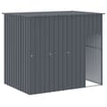 Miniatyrbillede 7 af 9: vidaXL hundehus med løbegård 214x253x181 cm galvaniseret stål antracit -  Hundehuse