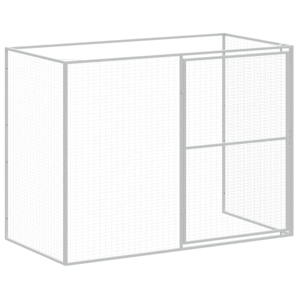 vidaXL hundehus med løbegård 214x253x181 cm galvaniseret stål antracit - Hundehuse