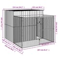 Miniatyrbillede 9 af 9: vidaXL hundehus med løbegård 214x253x181 cm galvaniseret stål antracit -  Hundehuse
