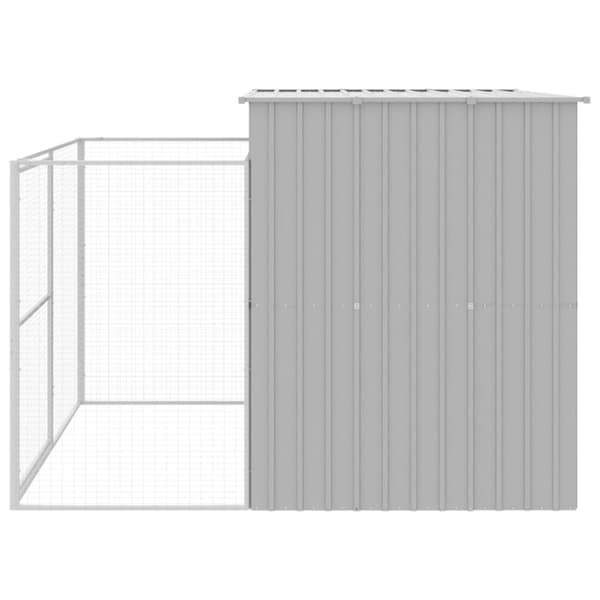 vidaXL Koirankoppi/ulkotila v.harmaa 214x253x181 cm galvanoitu teräs - Koirankopit