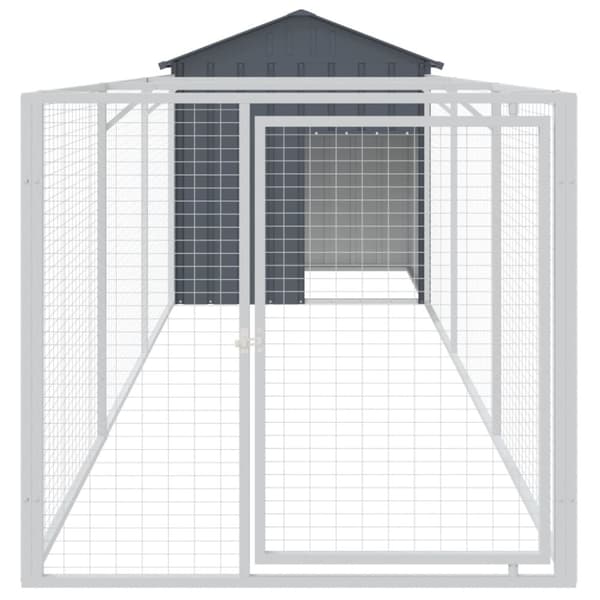 vidaXL Koirankoppi katolla antrasiitti 117x405x123 cm galvanoitu teräs -  Koirankopit