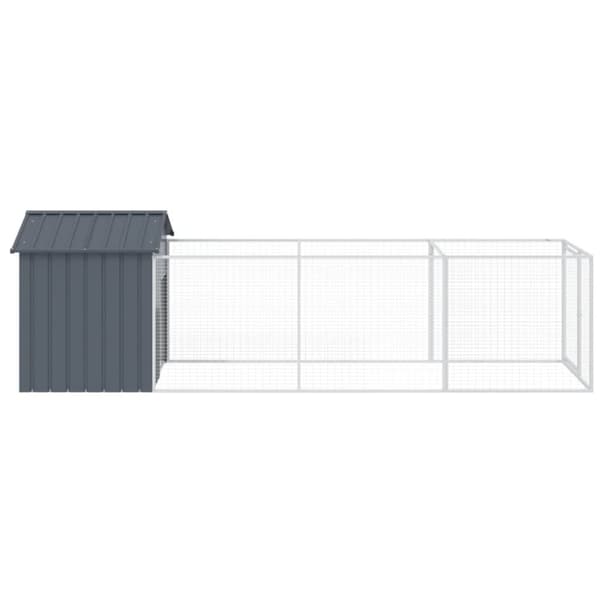 vidaXL Koirankoppi katolla antrasiitti 117x405x123 cm galvanoitu teräs -  Koirankopit