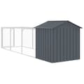 Pikkukuva 6 / 9: vidaXL Koirankoppi katolla antrasiitti 117x405x123 cm galvanoitu teräs -  Koirankopit