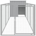 Miniatyrbillede 4 af 9: vidaXL hundehus med løbegård 110x405x110 cm galvaniseret stål lysegrå -  Hundehuse