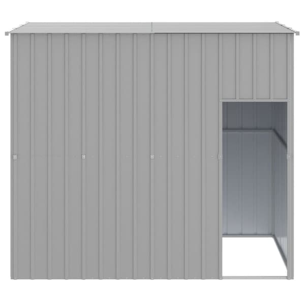 vidaXL hundehus med tag 214x153x181 cm galvaniseret stål lysegrå -  Hundehuse