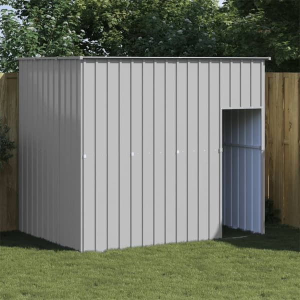 vidaXL hundehus med tag 214x153x181 cm galvaniseret stål lysegrå -  Hundehuse