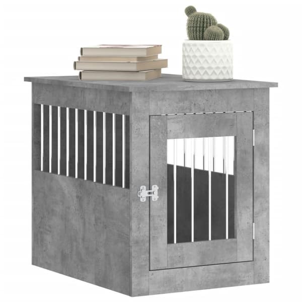 vidaXL hundebur 55x75x65 cm konstrueret træ betongrå -  Hundehuse