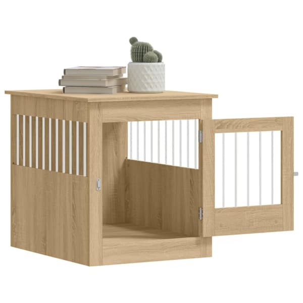 vidaXL hundebur 64,5x80x71 cm konstrueret træ sonoma-eg -  Hundehuse