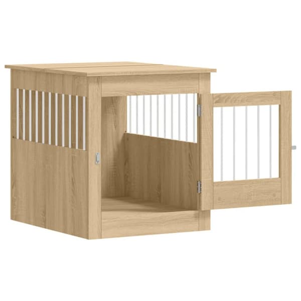 vidaXL hundebur 64,5x80x71 cm konstrueret træ sonoma-eg -  Hundehuse