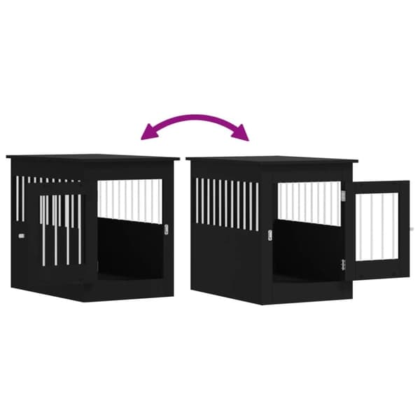 vidaXL Koiranhäkki/kaluste musta 55x80x68 cm tekninen puu -  Koirankopit