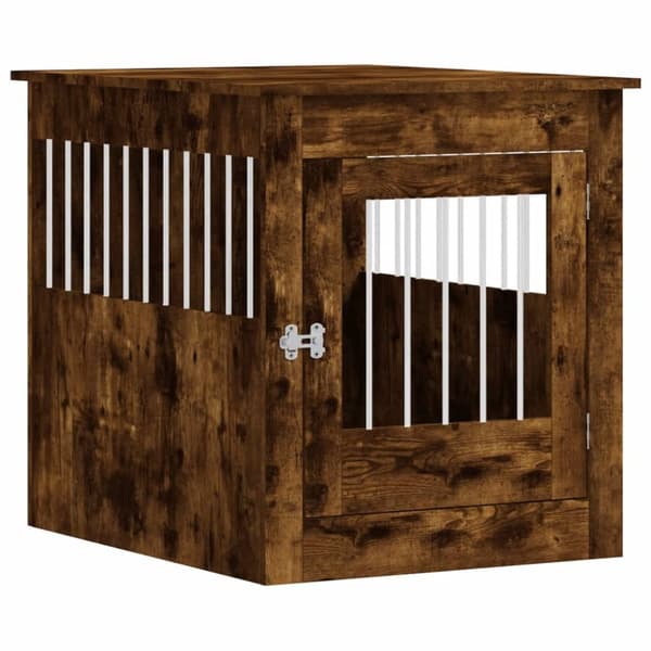 vidaXL hundebur 64,5x80x71 cm konstrueret træ røget egetræsfarve -  Hundehuse