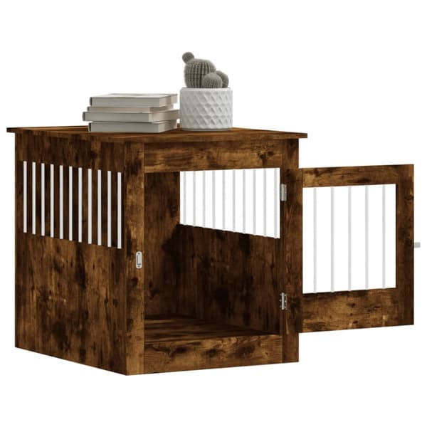 vidaXL hundebur 64,5x80x71 cm konstrueret træ røget egetræsfarve -  Hundehuse