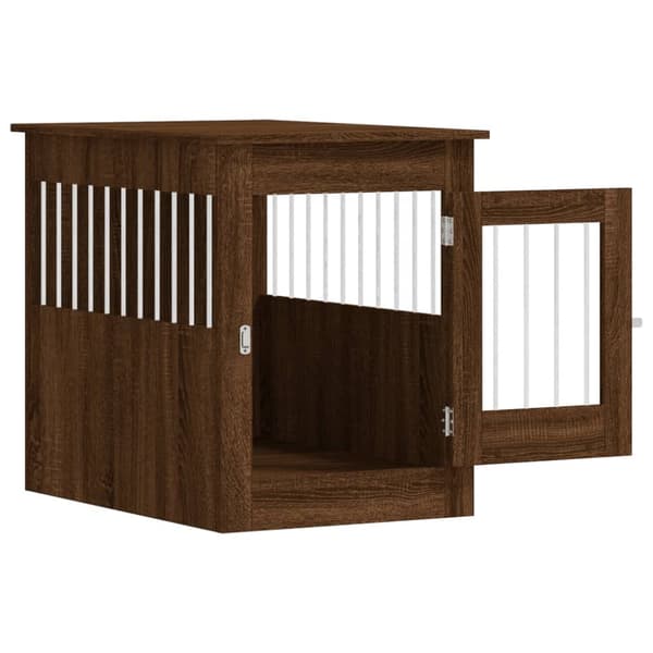 vidaXL hundebur 55x80x68 cm konstrueret træ brun egetræsfarve - Hundehuse