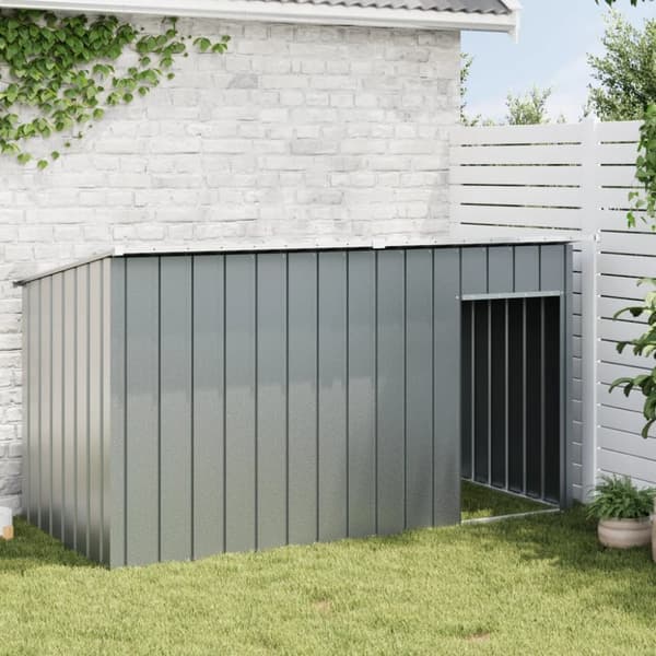 vidaXL hundehus med tag 196x91x110 cm galvaniseret stål antracitgrå - Hundehuse