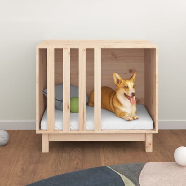 The Living Store hundehus 70x50x62 cm massivt fyrretræ -  Hundehuse