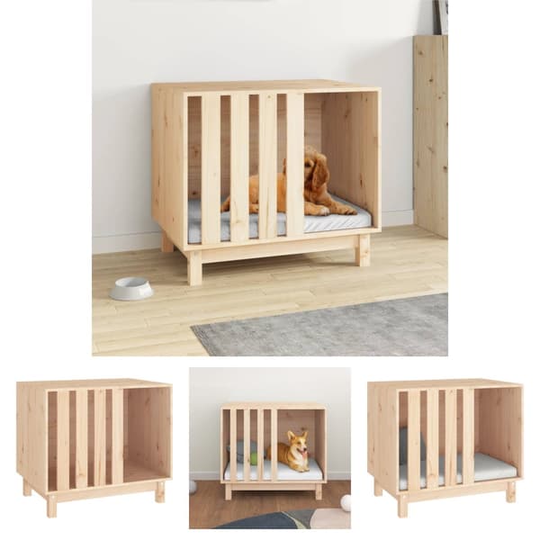 The Living Store hundehus 70x50x62 cm massivt fyrretræ -  Hundehuse