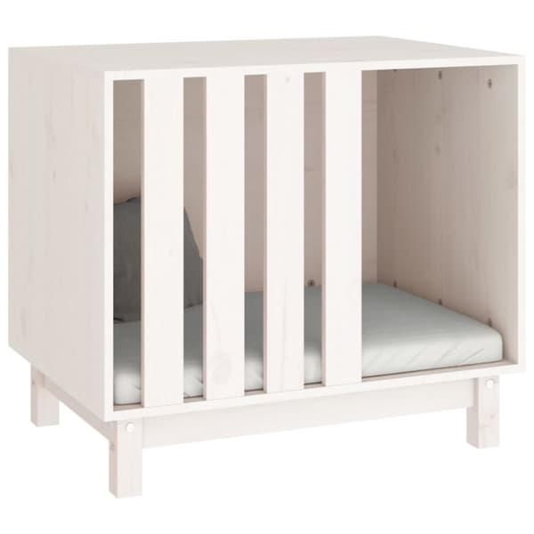 The Living Store hundehus 70x50x62 cm massivt fyrretræ hvid -  Hundehuse