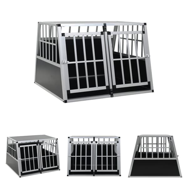 The Living Store Hundbur med dubbel dörr 94x88x69 cm -  Hundkojor