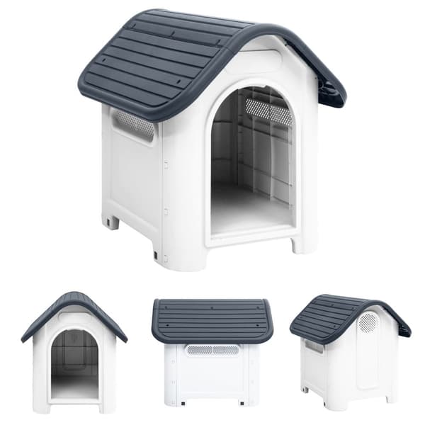 The Living Store hundehus 59x75x66 cm polypropylen grå -  Hundehuse