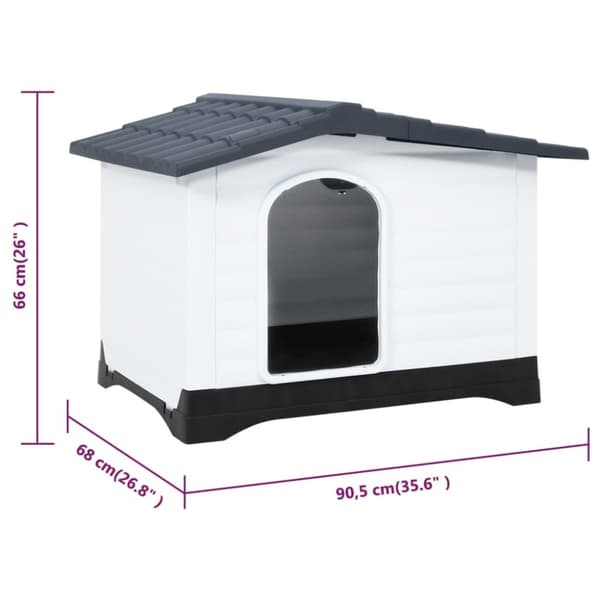 The Living Store Koirankoppi harmaa 90,5x68x66 cm polypropeeni - Koirankopit
