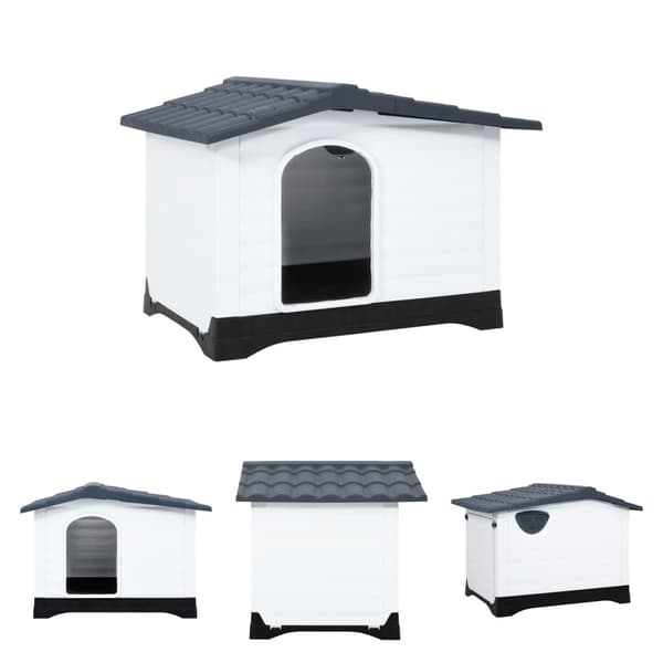 The Living Store Koirankoppi harmaa 90,5x68x66 cm polypropeeni -  Koirankopit