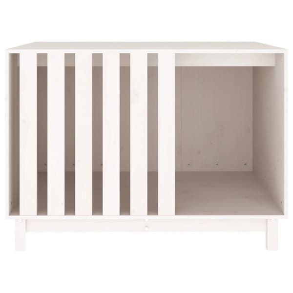 The Living Store hundehus 100x70x72 cm massivt fyrretræ hvid -  Hundehuse