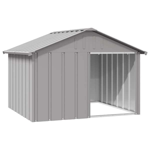The Living Store Koirankoppi harmaa 116,5x103x81,5 cm galvanoitu teräs -  Koirankopit