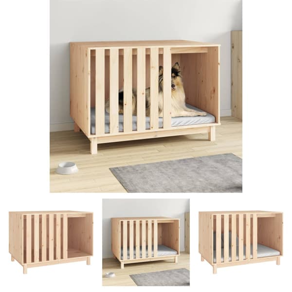 The Living Store hundehus 100x70x72 cm massivt fyrretræ -  Hundehuse