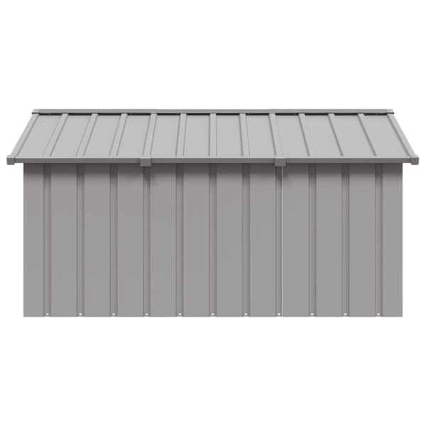 The Living Store hundehus 116,5x153x81,5 cm galvaniseret stål grå -  Hundehuse
