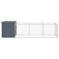 Miniatyrbillede 5 af 9: The Living Store hundehus med løbegård 110x405x110 cm galvaniseret stål antracit -  Hundehuse