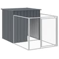 Miniatyrbillede 7 af 9: The Living Store hundehus med løbegård 110x405x110 cm galvaniseret stål antracit -  Hundehuse