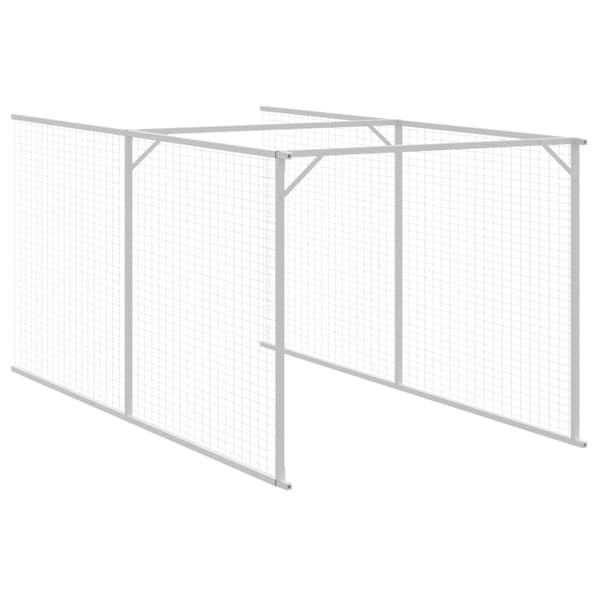 The Living Store hundehus med løbegård 110x405x110 cm galvaniseret stål antracit -  Hundehuse