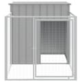 Miniatyrbillede 4 af 6: The Living Store hundehus med løbegård 110x201x110 cm galvaniseret stål lysegrå -  Hundehuse